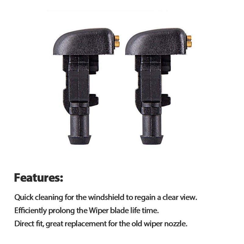 A ABIGAIL Front Windshield Washer Nozzles for 2004-2013 Ford F150 - Replaces # 3W7Z17603AA Spray Jet Kit (pack of 2) A7866F - Image 2